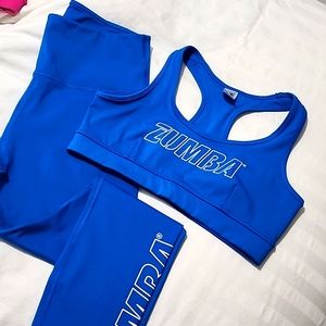 Blue zumba wear set